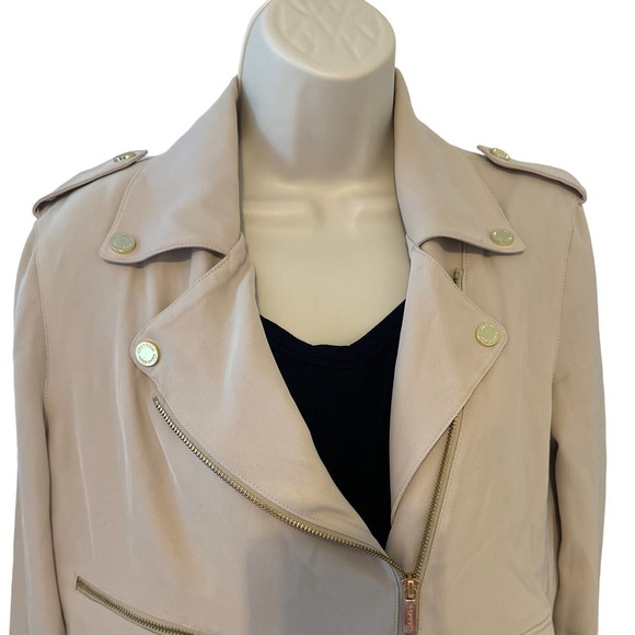 Calvin Klein Cream Colored Offset Gold Metal Zippers & Snaps Size 4 Pre-owned - Picture 2 of 12